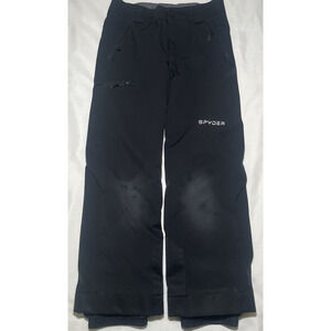Spyder Kids Ski Snow Pants Black Waterproof Insulated Youth Size 12 Winter READ*